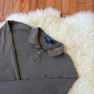 Ralph Lauren Classic Fit Brown Long Sleeve Polo Shirt